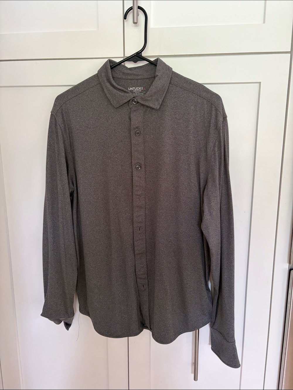 UNTUCKit Men's Long-Sleeve Button-Down Shirt - Charcoal Gray